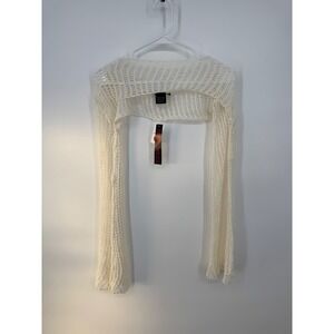 Trendy Threads Bolero Shrug Women Small Ivory Cotton Blend Crochet Boho Chic NWT